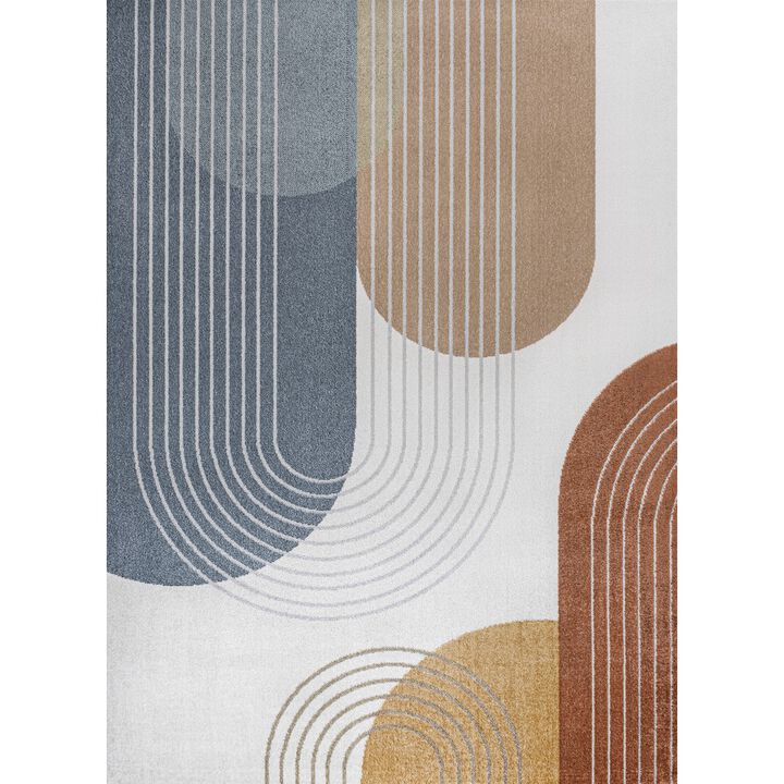 Arches Contemporary Minimalist Machine-Washable Area Rug