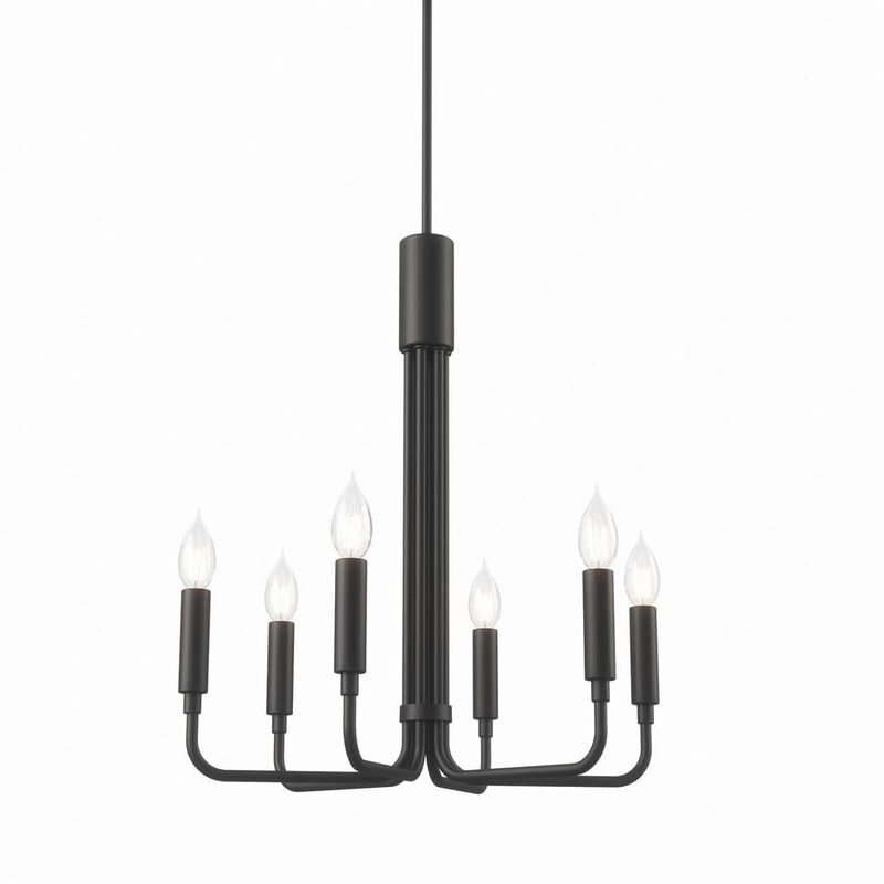 Modway Rekindle 6-Light Chandelier in Black image number 1