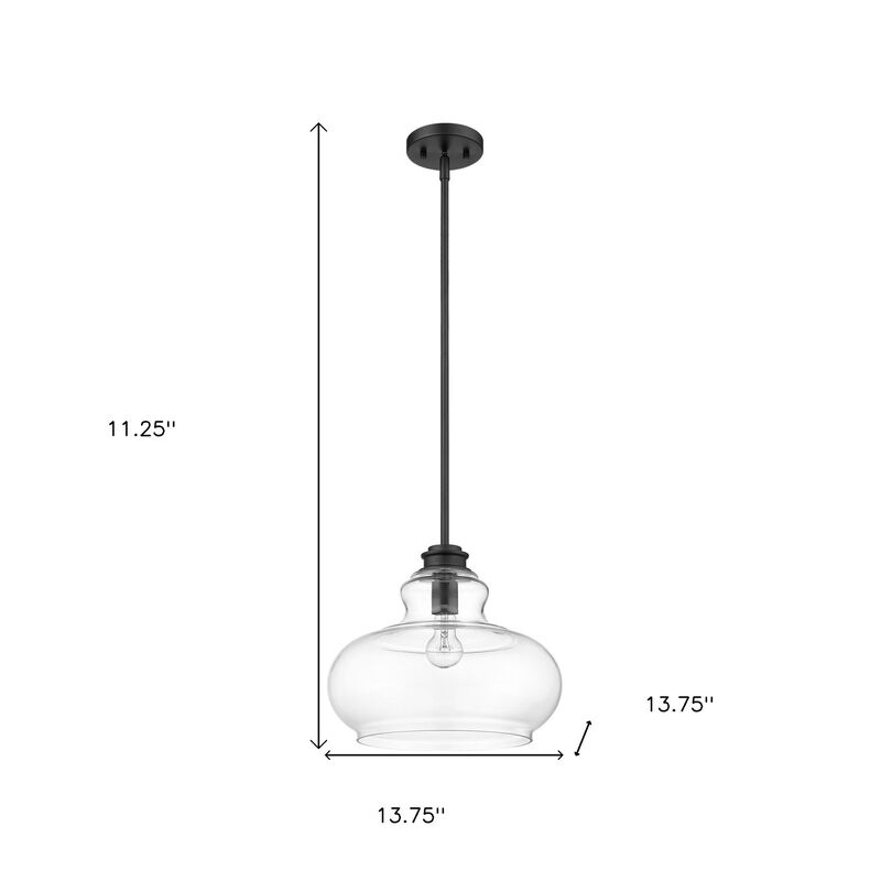 Hivvago Torrel 1-Light Matte Black Pendant