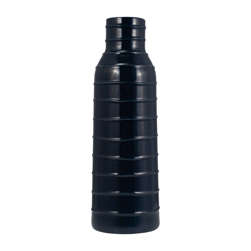 20"H Tribal Vase, Navy Blue image number 0