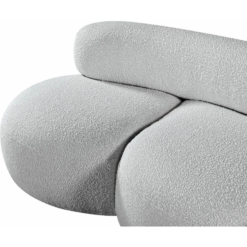 Meridian Furniture Venti Grey Boucle Fabric Loveseat