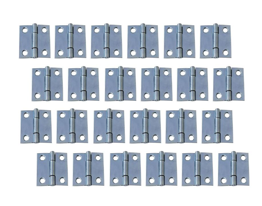QCAA Narrow Butt Utility Hinge, Swaged, with Removable Loose Pin for Cabinet Door or Box Hinge, 1-1/2 x 1-1/2 x 1.4mm, Zinc