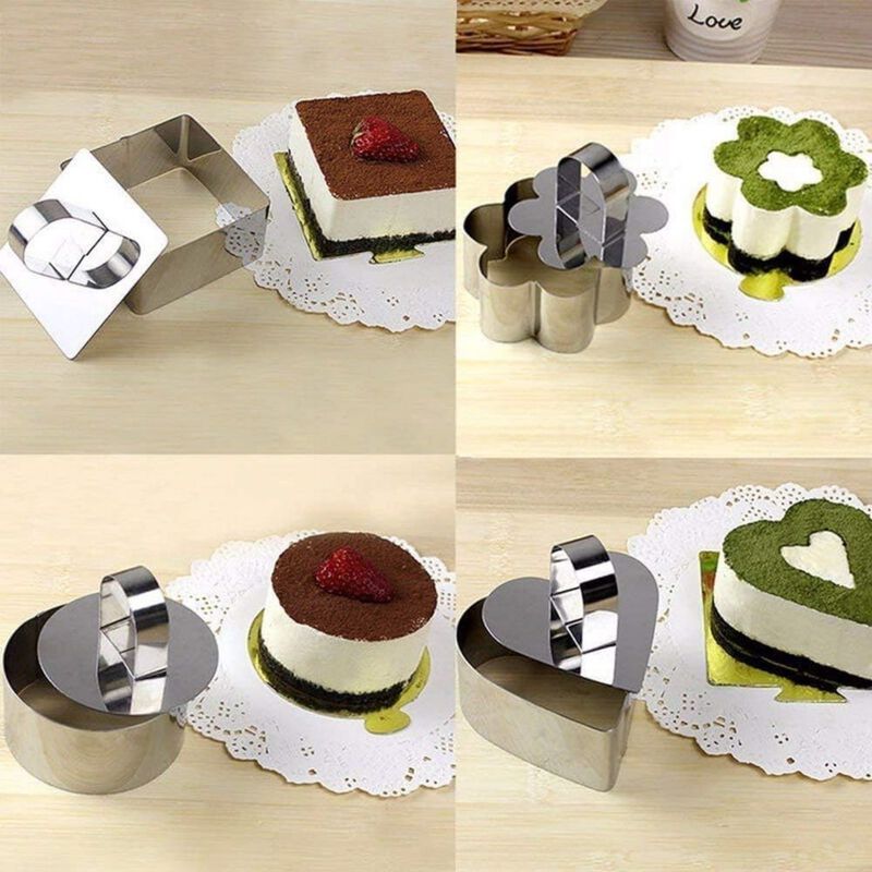 Pack of 4 Stainless Steel Mousse Ring Mold Set image number 2