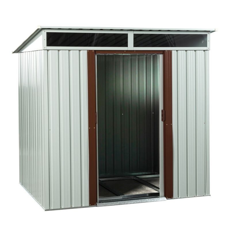 6ft x 5ft Outdoor Metal Storage Shed White image number 8