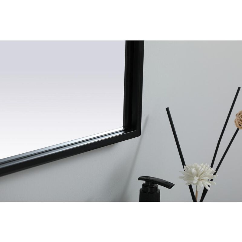 Elegant Decor Metal Frame Arch Mirror 22x36 Inch in Black