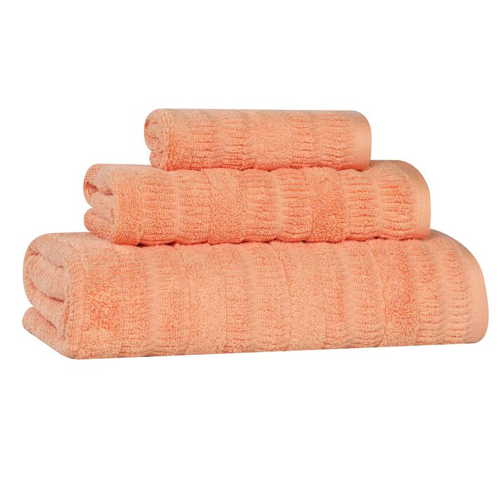 Viscose Cotton Blend Ribbed Bath Towel Set for Bathroom Decor
