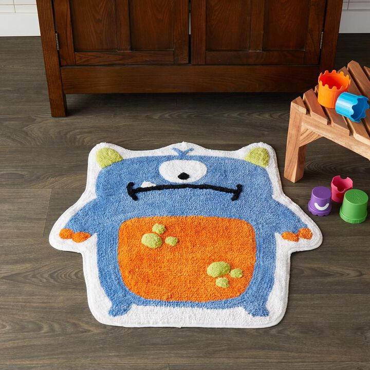 SKL Home Saturday Knight Ltd Monsters Design Creature Shaped Bright Colores With High/Low Tufting Rug - 27x27", Multi