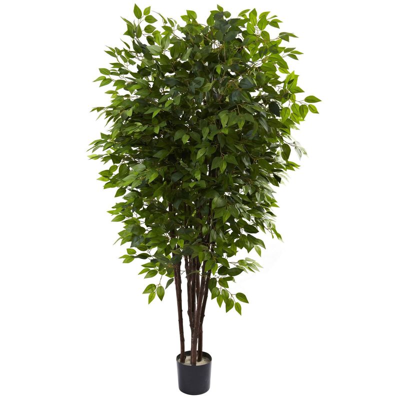 Nearly Natural 6.5-in Deluxe Ficus Tree w/2520 Lvs image number 1
