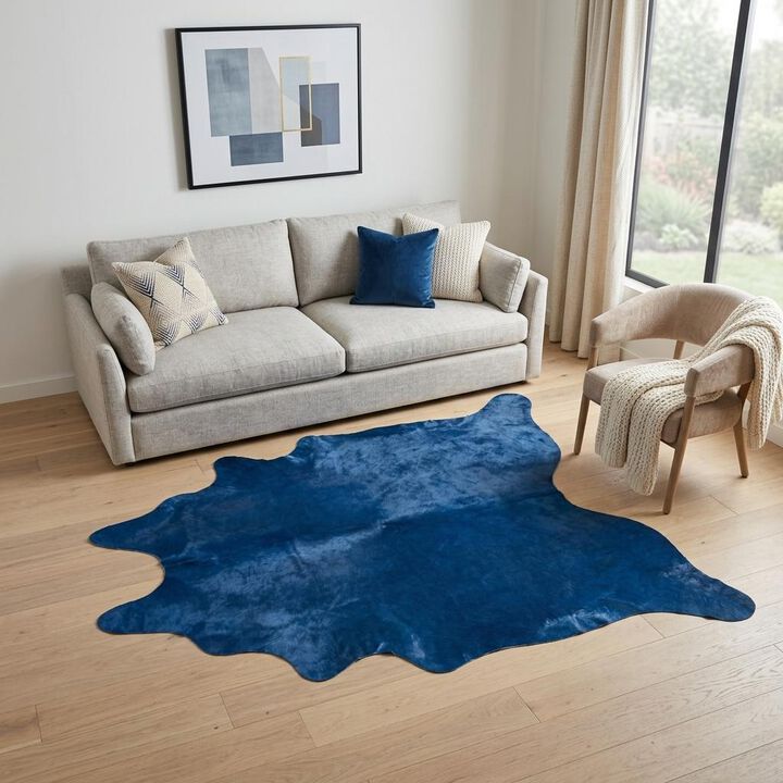 HomeRoots Cowhide Hand Knotted Area Rug