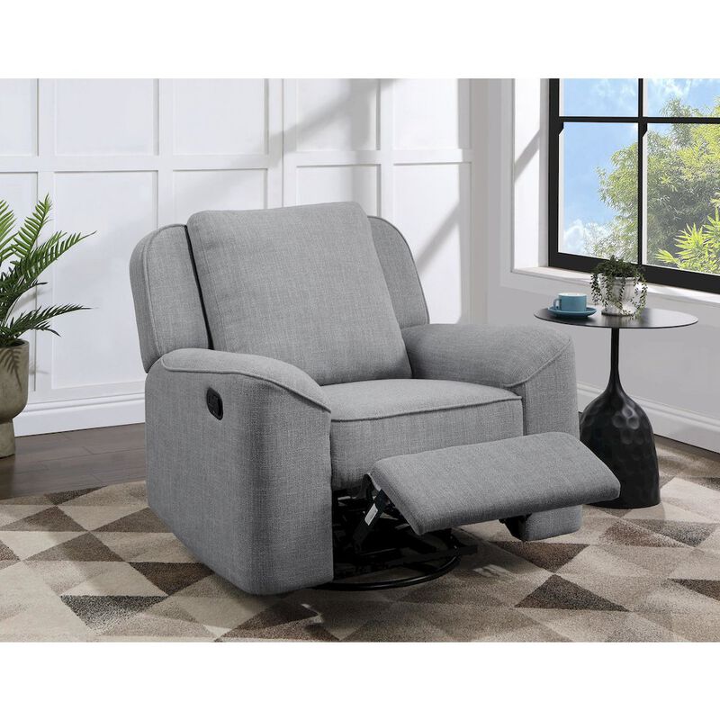 Acme Furniture Destiny Glider Recliner Swivel in Gray Linen