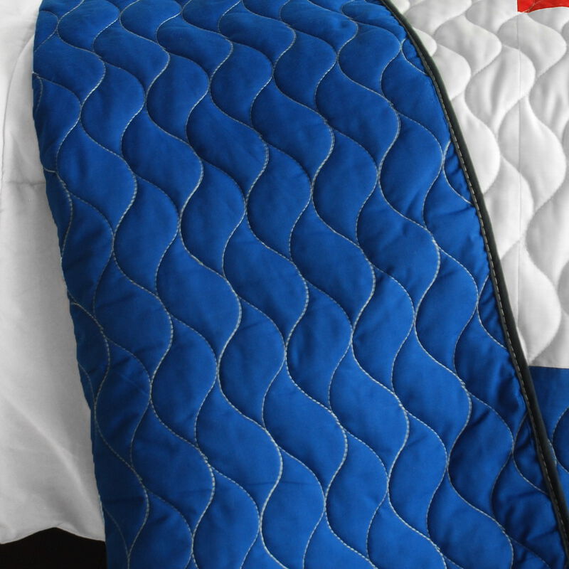Vermicelli Quilted Geometric Quilt Set Ending Style for Full Beds image number 2