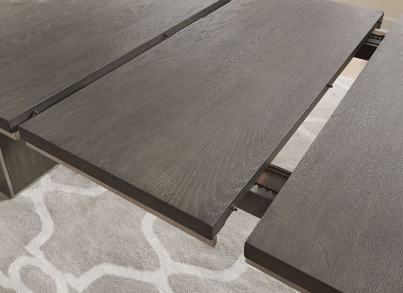 Plata Extension Dining Table in Thunder Grey