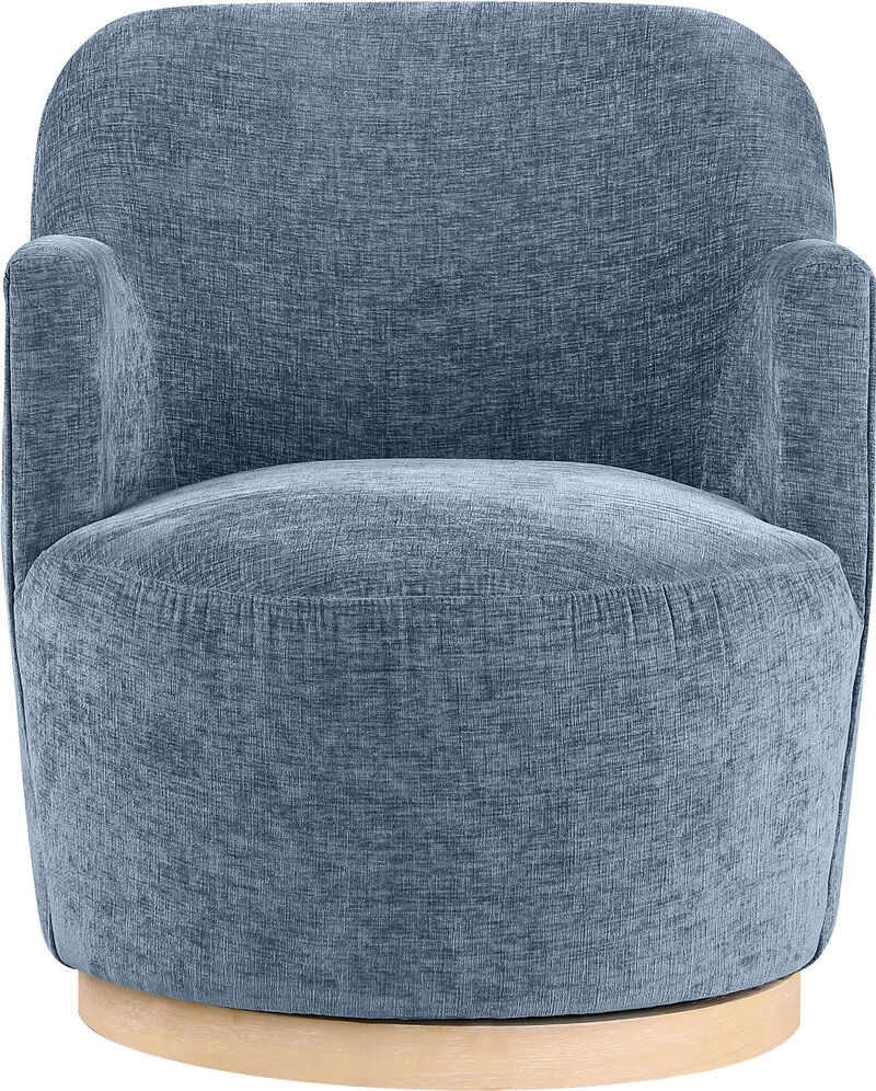 Meridian Furniture Clarita Light Blue Chenille Fabric Swivel Accent Chair image number 3