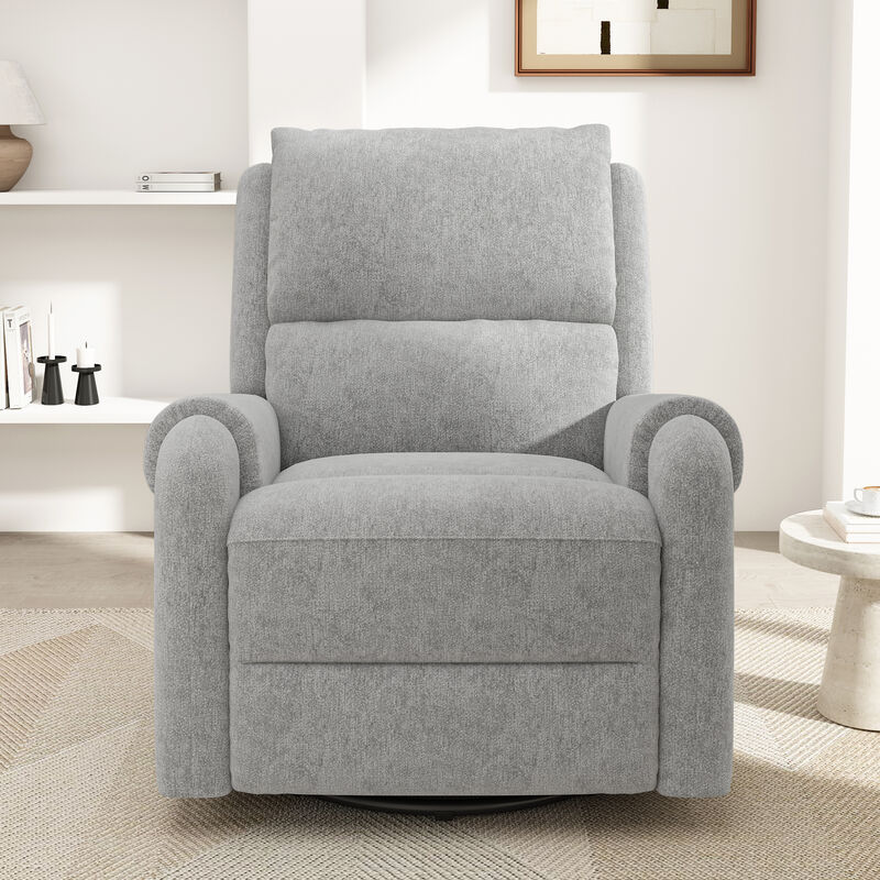 Merax Manual Swivel Rocker Massage Recliner Chair with Chenille Upholstery image number 2