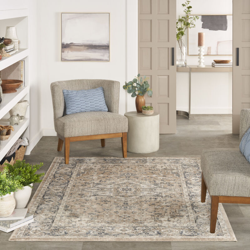 Quarry QUA05 Beige/Gray 3'9" x 5'9" Rug