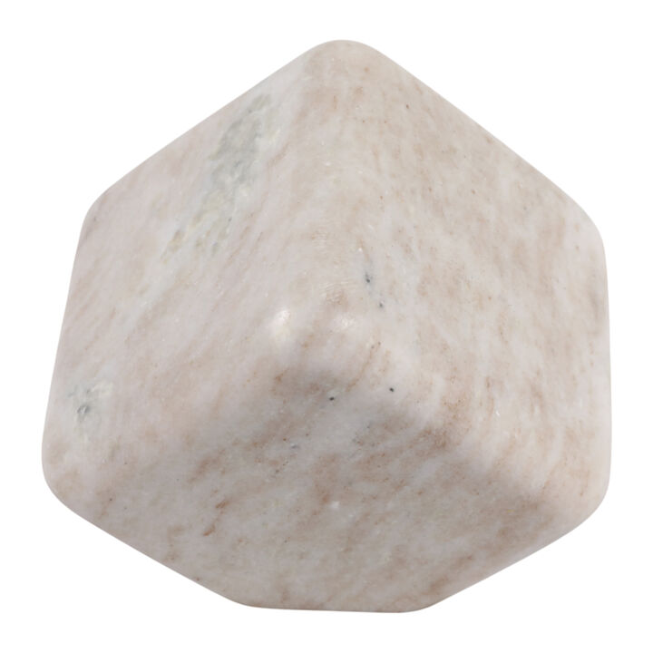 5x5" Marble Cube Orb, Beige