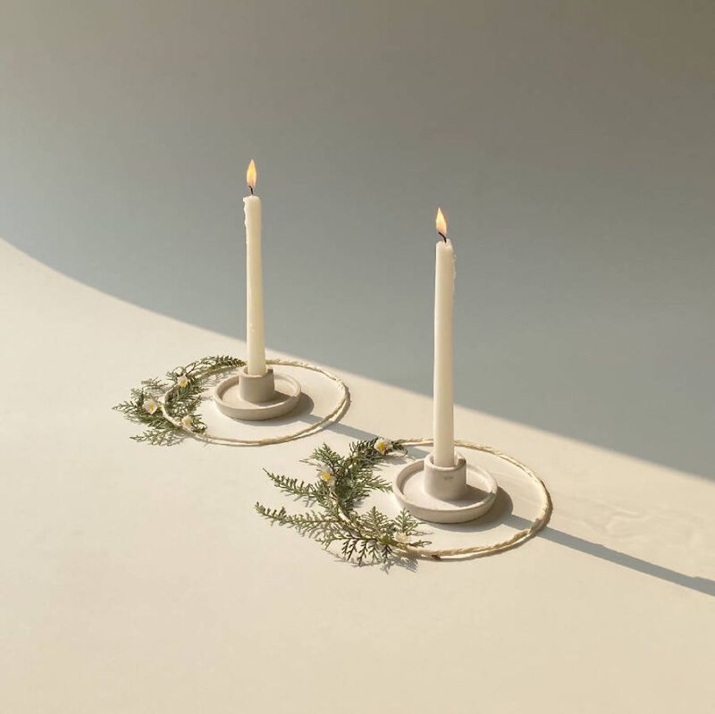 Whirl Ceramic Candle Holder - Set of 2 image number 1