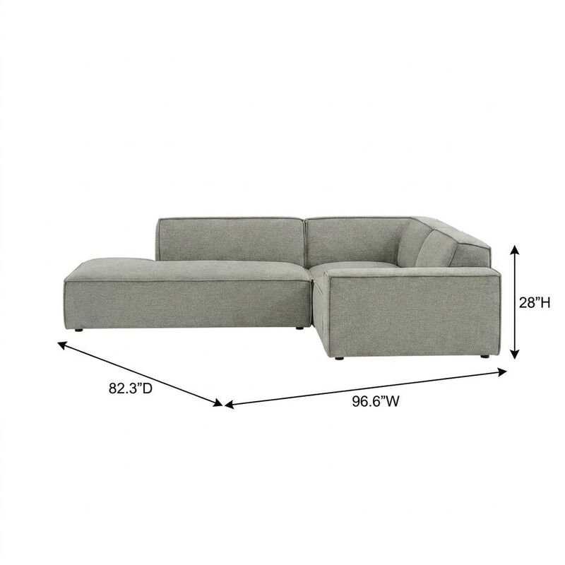 Performance Fabric Modular L-Shaped Sectional Sofa for Living Room, Pewter image number 2