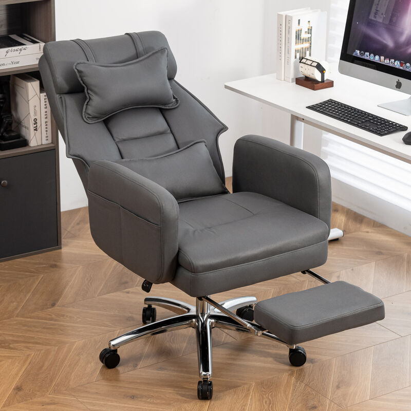 GOODSILO Swivel Ergonomic High Back Office Chair with Adjustable Headrest and Lumbar Support image number 6