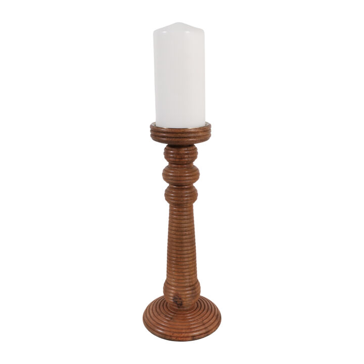13x6" Ribbed Mango Wood Pillar