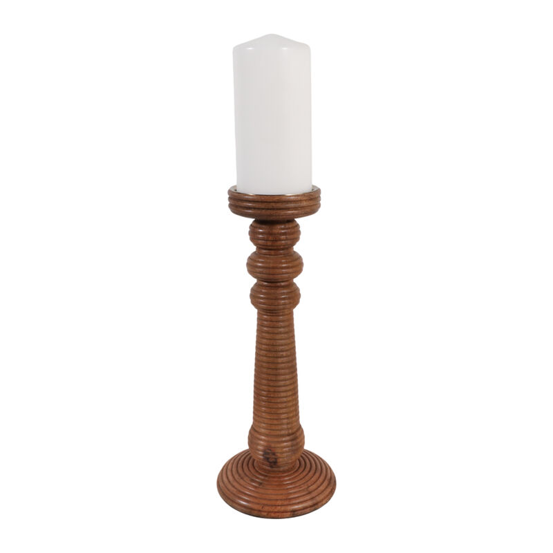 13x6" Ribbed Mango Wood Pillar image number 1