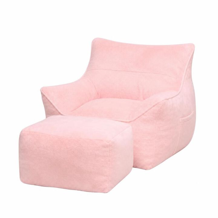 GOODSILO Soft Tufted Foam Filled Faux Fur Bean Bag Chair Comfy Lazy Sofa for Living Room Bedroom Ideal for Relaxing and Lounging