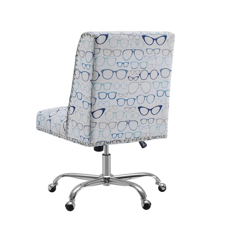 Linon Draper Office Chair, Glasses Print