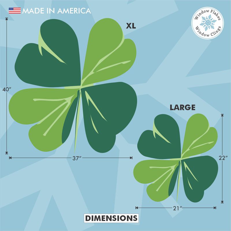 Window Flaks St. Patrick's Day Four Leaf Clover Window Cling Decal for Glass. image number 2