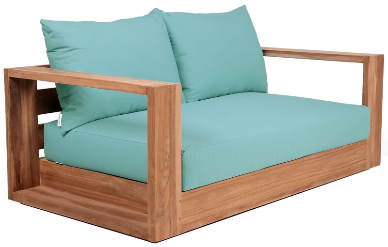 Meridian Furniture Tulum Blue Water Resistant Fabric Outdoor Loveseat image number 3