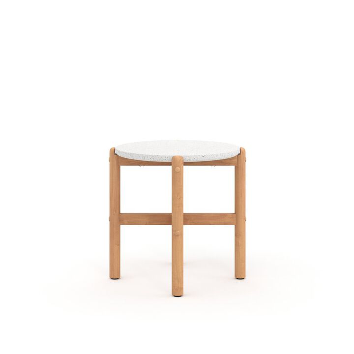 New Classic Furniture Solstice 19.4 in. Round Wood End Table with Terazzo Top