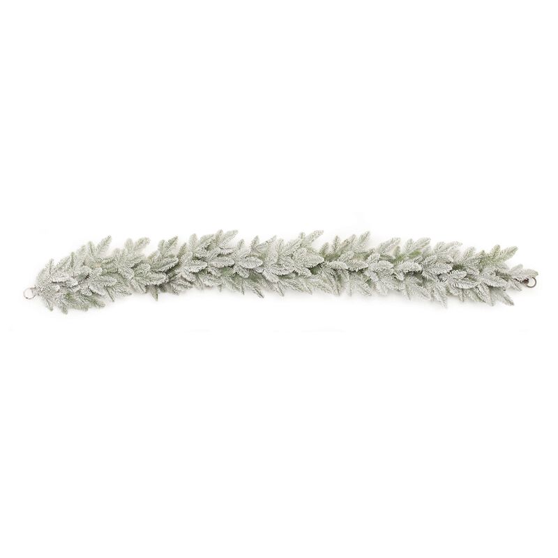 Flocked Pine Garland for Winter Mantel, Staircase, or Holiday Tabletop Decor