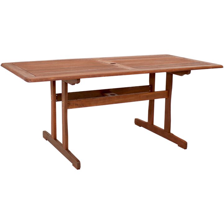 Sunnydaze 6 ft Meranti Wood Rectangular Patio Dining Table