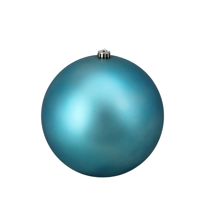 Turquoise Blue Matte Shatterproof Christmas Ball Ornament 10" (250mm)