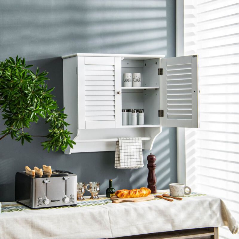Hivago Bathroom Medicine Cabinet with Height Adjustable Shelf and Towels Bar