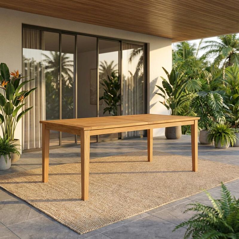 Teak Outdoor Patio Dining Table with Classic Design and Durable Construction image number 3