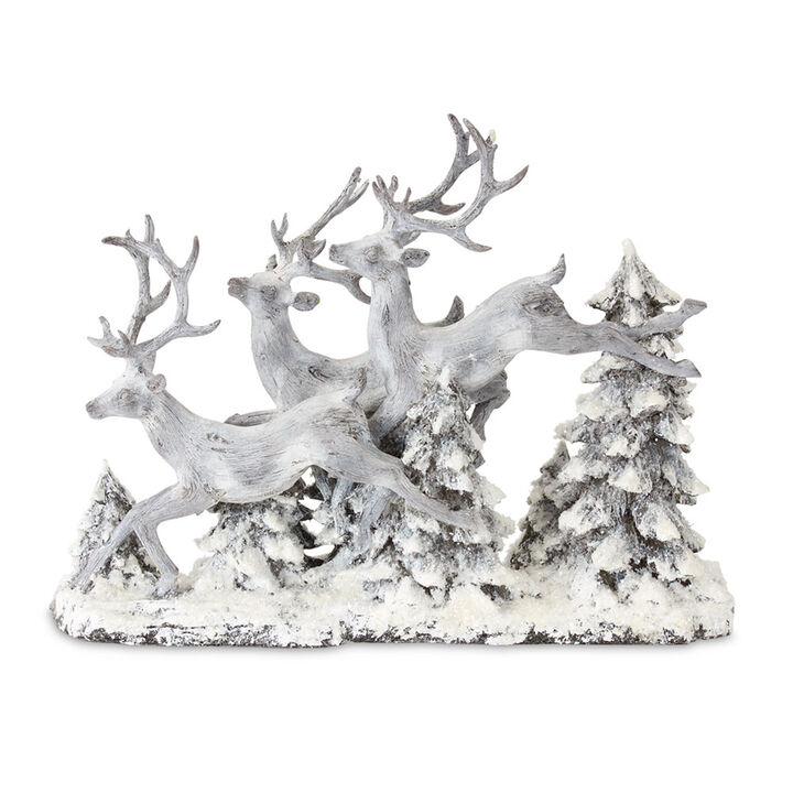 Resin Deer and Trees Figurines for Festive Christmas Displays