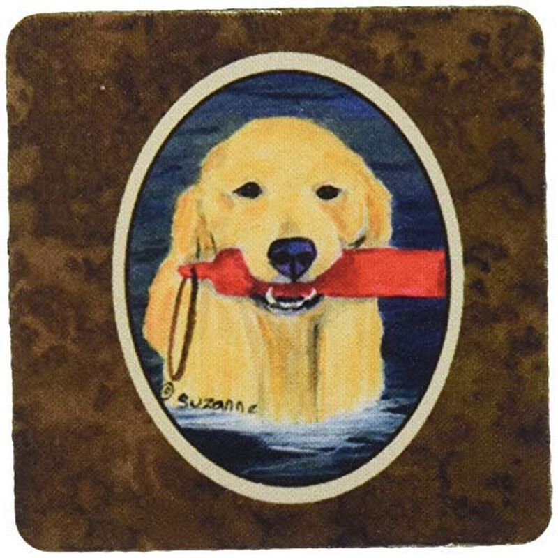 Caroline's Treasures SS8868FC Golden Retriever Foam Coasters (Set of 4), 3.5 H x 3.5 W, Multicolor