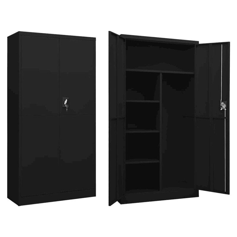 Locker Cabinet Black Steel Large Locks Locker Cabinet