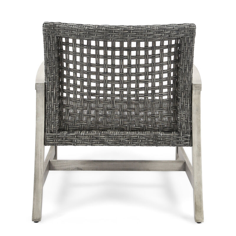 Merax 2 Pieces Outdoor Wicker Club Chairs Set