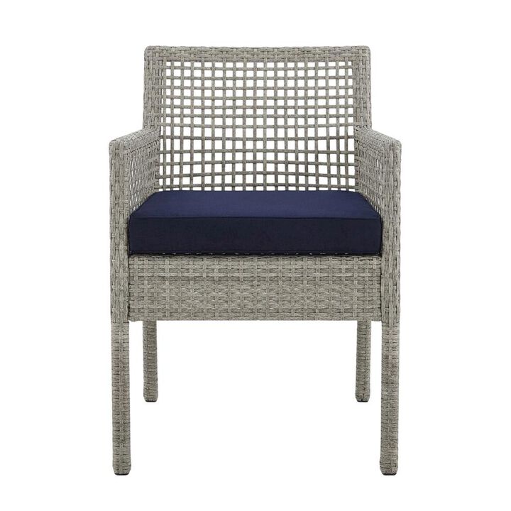Outdoor Patio Rattan Armchair Set of 4 with Cushioned Seats for Lounge Dining