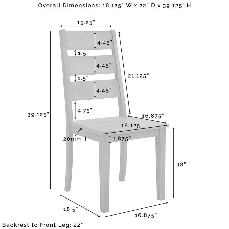 Crosley Furniture Joanna 4-Piece Ladder-Back Dining Chair Set