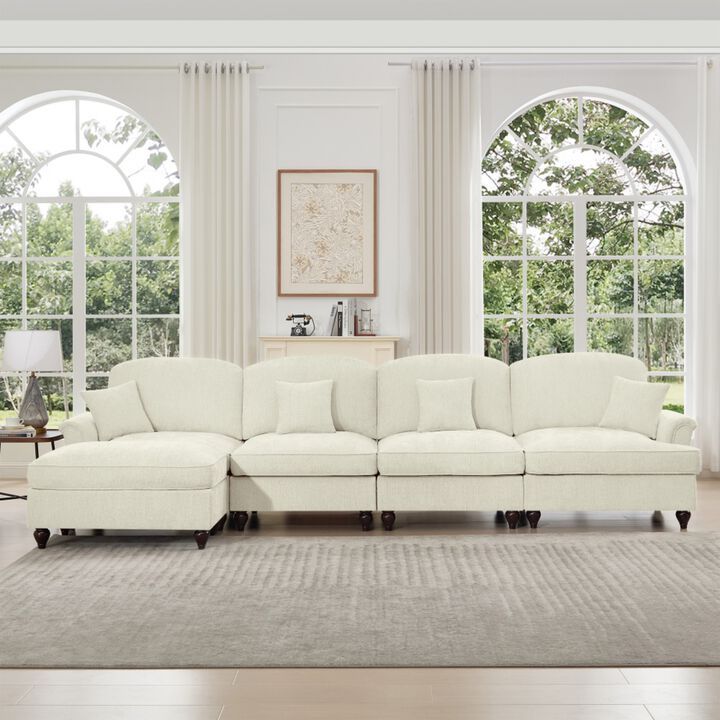 Webfur Mid-Century Modern L-Shaped Sectional Sofa