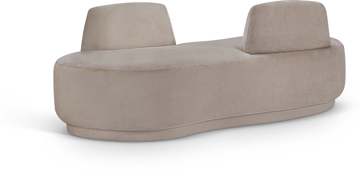 Meridian Furniture Argyle Beige Chenille Fabric Chaise/Loveseat