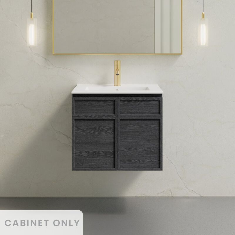 St. Tropez 24" Wall-Mounted Bathroom Vanity Cabinet without Top in Black Oak image number 1