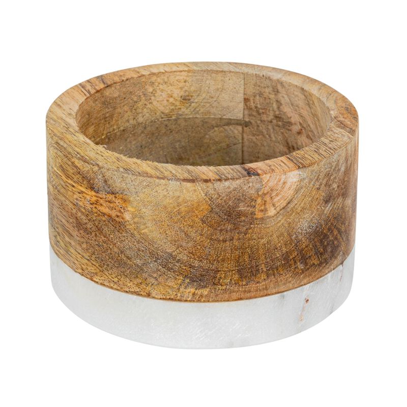 Mango Wood and Marble Bottle Holder image number 0