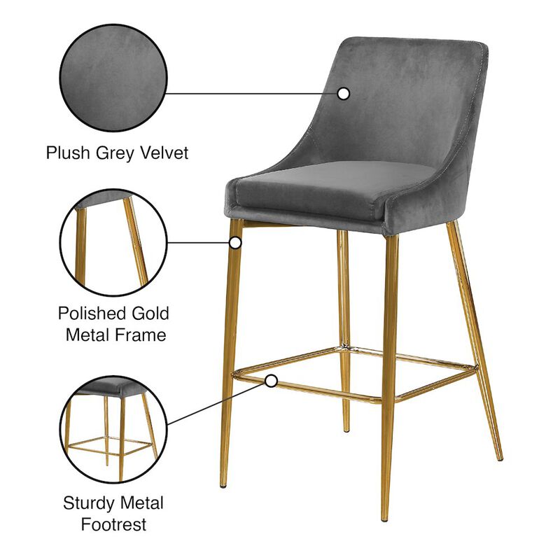 Meridian Furniture Karina Velvet Stool, Set of 2