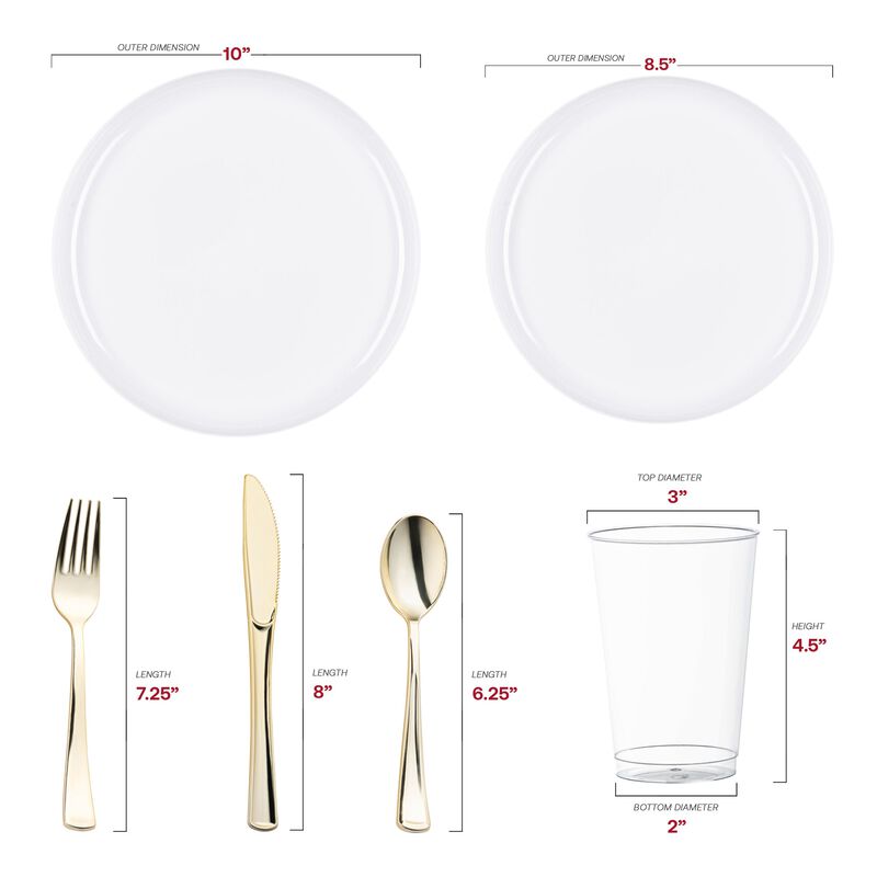 Flat Round Plastic Wedding Value Set (30 Sets) image number 2