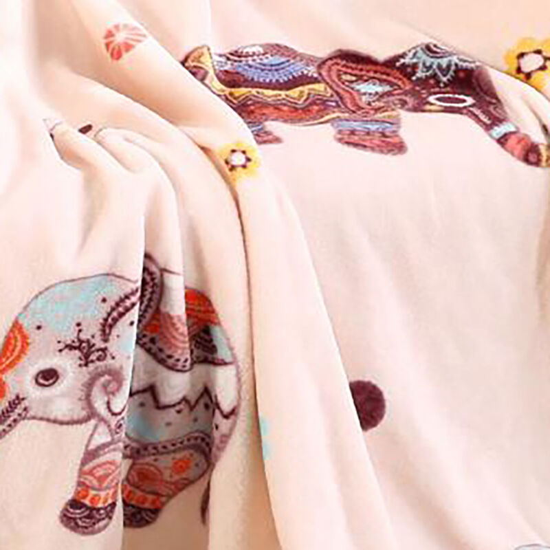 Plazatex Holiday Boho Elephant Design Micro Plush Throw Blanket - 50x60" Multicolor