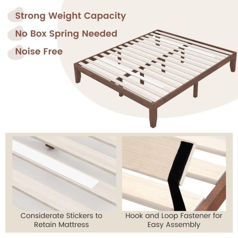 14 Inch King Size Wood Platform Bed Frame