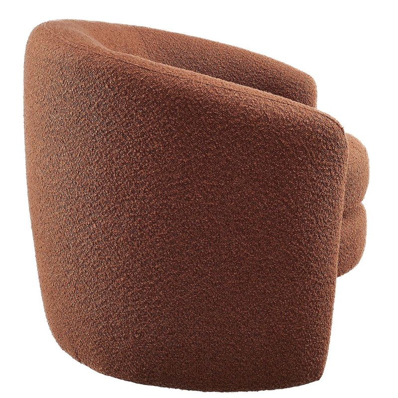 Affinity Upholstered Boucle Fabric Curved Back Armchair image number 3